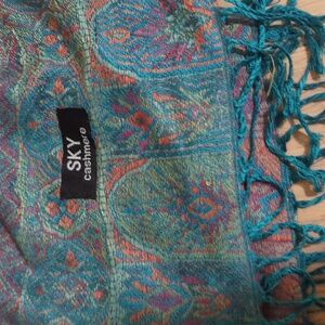 Cashmere scarf in green and brown gold